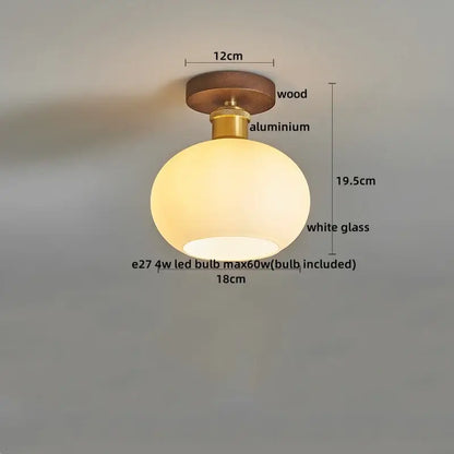 Modern pumpkin wood led modern ceiling light for living room