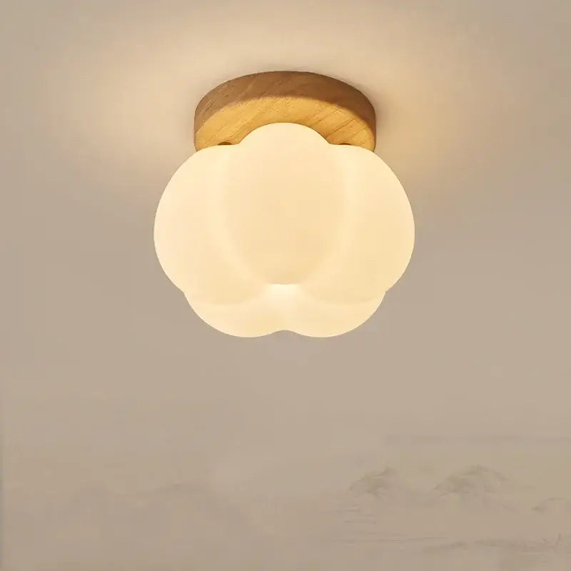 Modern pumpkin wood led modern ceiling light for living room