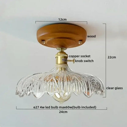 Modern pumpkin wood led modern ceiling light for living room