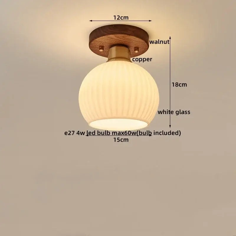 Modern pumpkin wood led modern ceiling light for living room