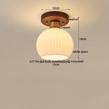 Modern pumpkin wood led modern ceiling light for living room