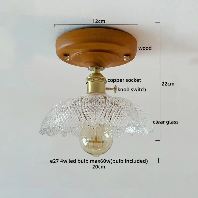 Modern pumpkin wood led modern ceiling light for living room