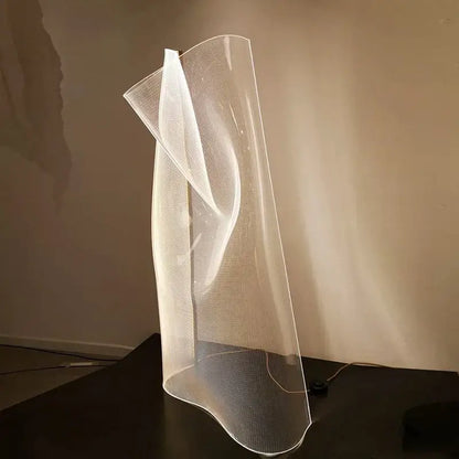 Modern gold floor lamp with white fabric diffuser living room light