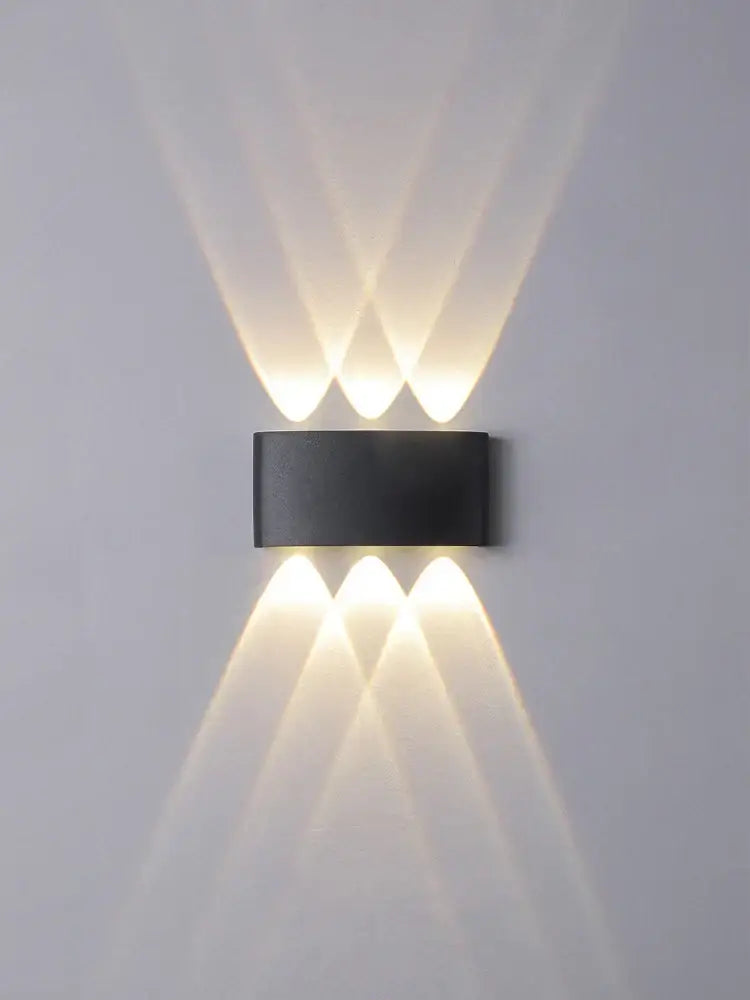 Modern black geometric led wall lamp for living room