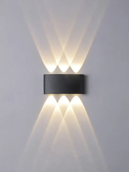 Modern black geometric led wall lamp for living room