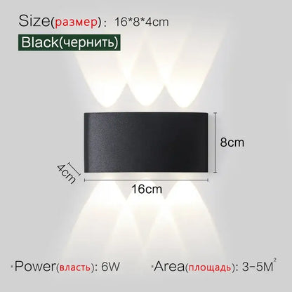 Modern black geometric led wall lamp for living room