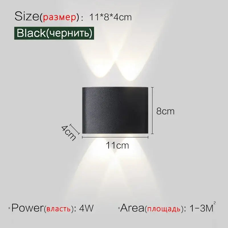 Modern black geometric led wall lamp for living room