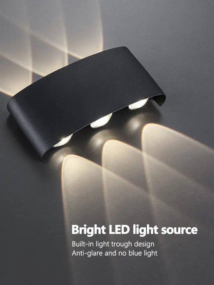 Modern black geometric led wall lamp for living room
