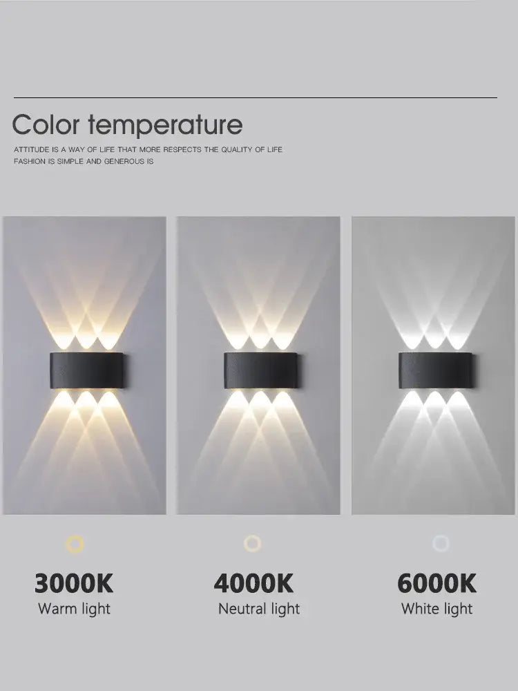 Modern black geometric led wall lamp for living room
