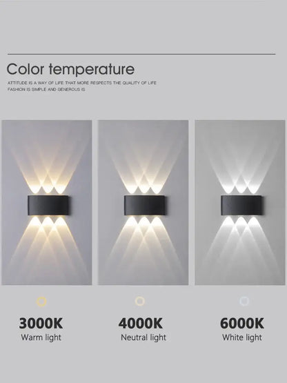 Modern black geometric led wall lamp for living room