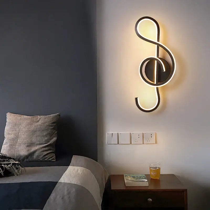 Modern black & gold twisted led modern wall lamp for bedroom