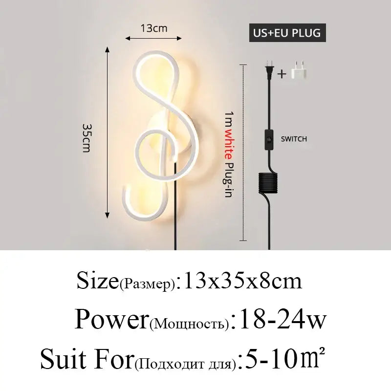 Modern black & gold twisted led modern wall lamp for bedroom