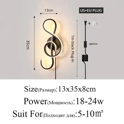 Modern black & gold twisted led modern wall lamp for bedroom
