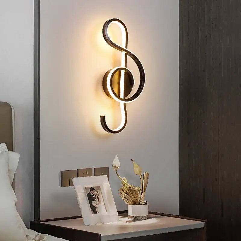 Modern black & gold twisted led modern wall lamp for bedroom