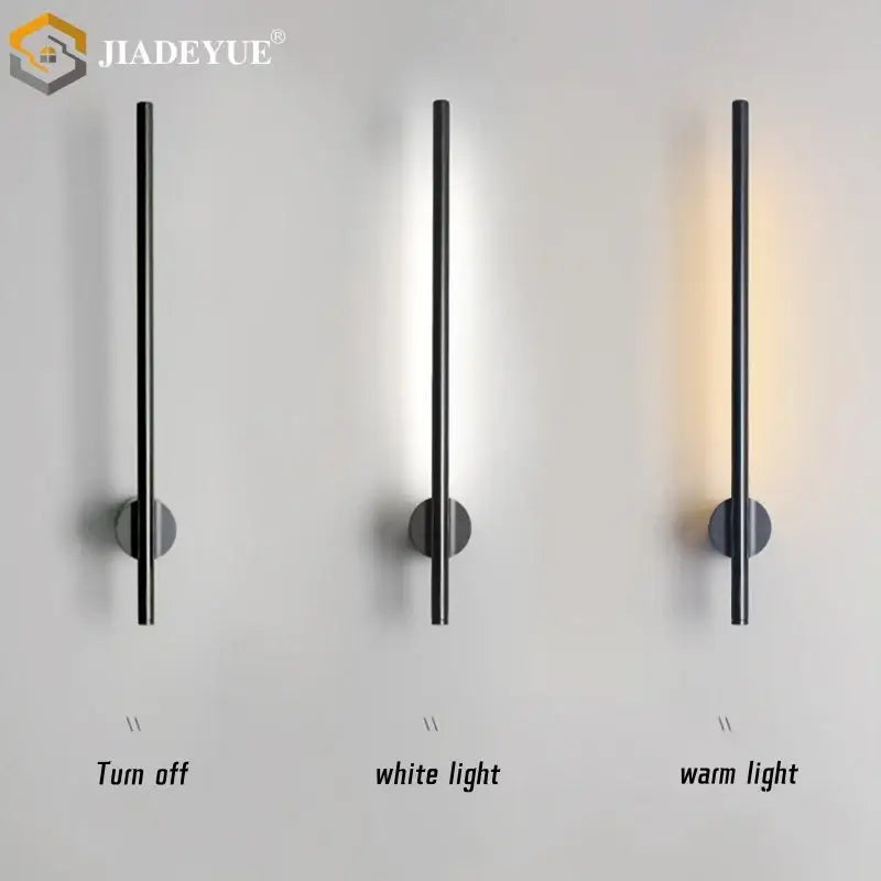 Modern matte black wall lamp – bedroom cylindrical sconce with switch