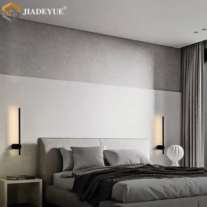 Modern matte black wall lamp – bedroom cylindrical sconce with switch