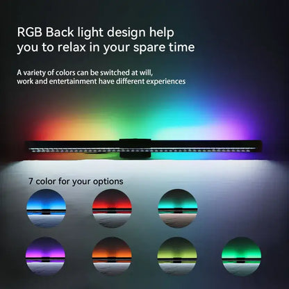 Sleek black rgb led monitor bar desk lamp for office gaming setup