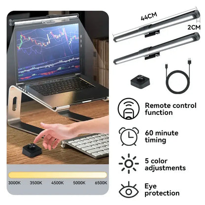 Sleek black rgb led monitor bar desk lamp for office gaming setup