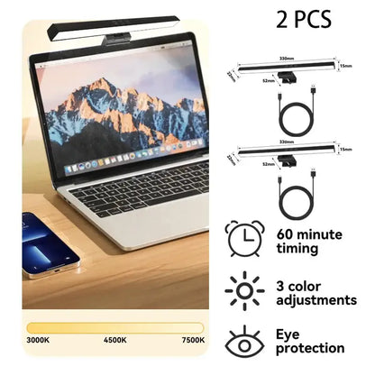Sleek black rgb led monitor bar desk lamp for office gaming setup