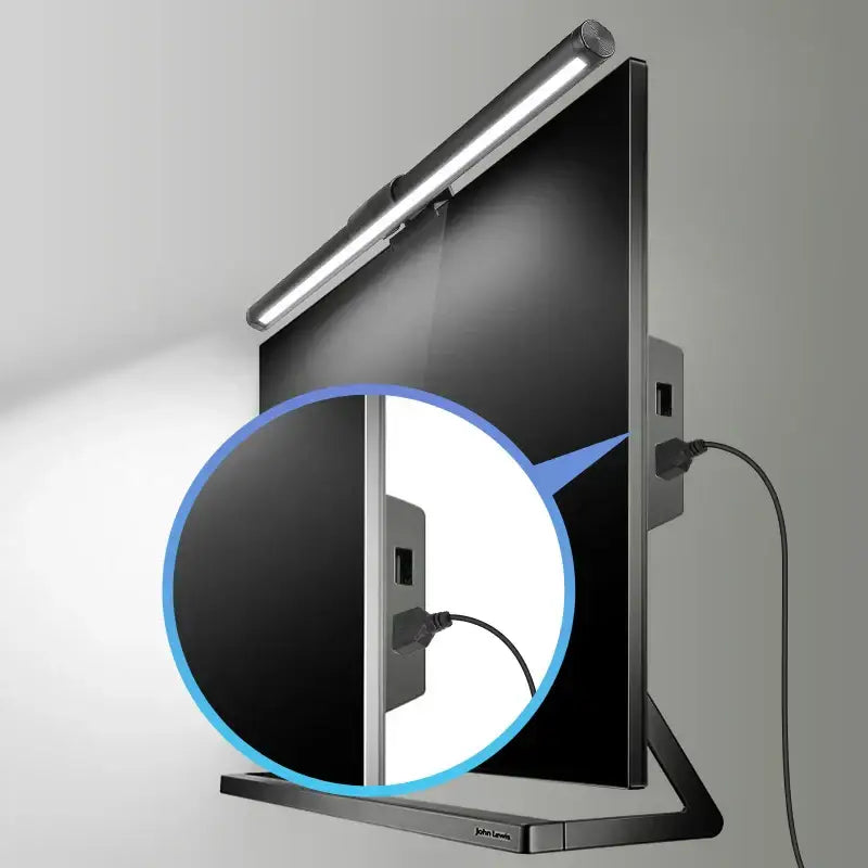 Sleek black rgb led monitor bar desk lamp for office gaming setup