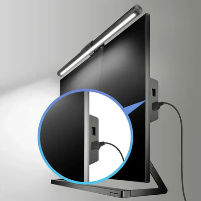 Sleek black rgb led monitor bar desk lamp for office gaming setup