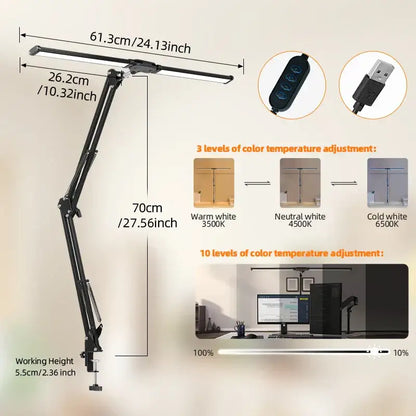 Modern black monitor desk lamp office eye care screen bar light