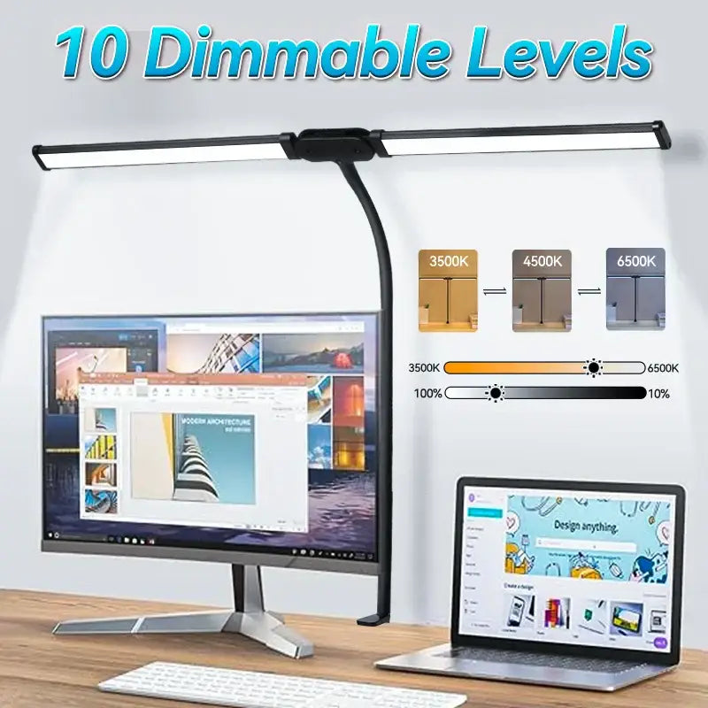 Modern black monitor desk lamp office eye care screen bar light