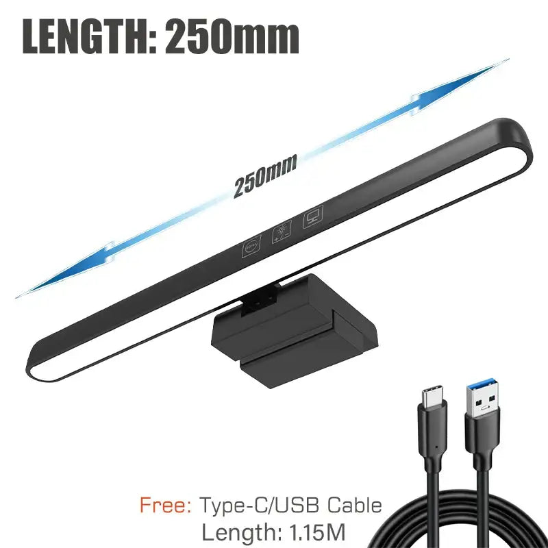 Modern black led monitor screen light bar office desk lamp