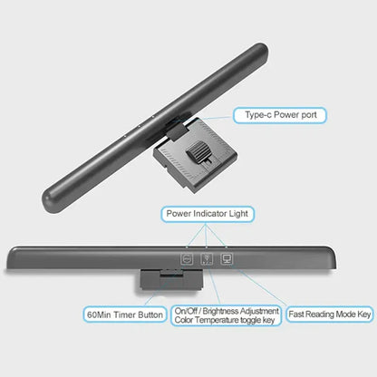 Modern black led monitor screen light bar office desk lamp