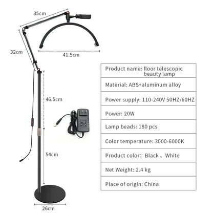 White adjustable led moon beauty floor lamp for bedroom treatments