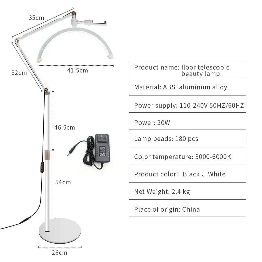White adjustable led moon beauty floor lamp for bedroom treatments