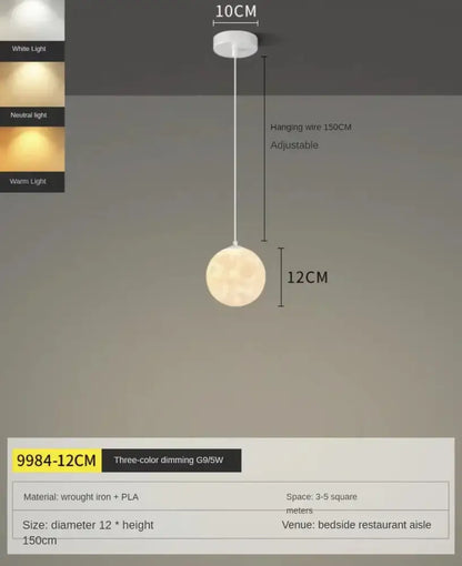 Modern led moon planet ceiling chandelier for bedroom lighting