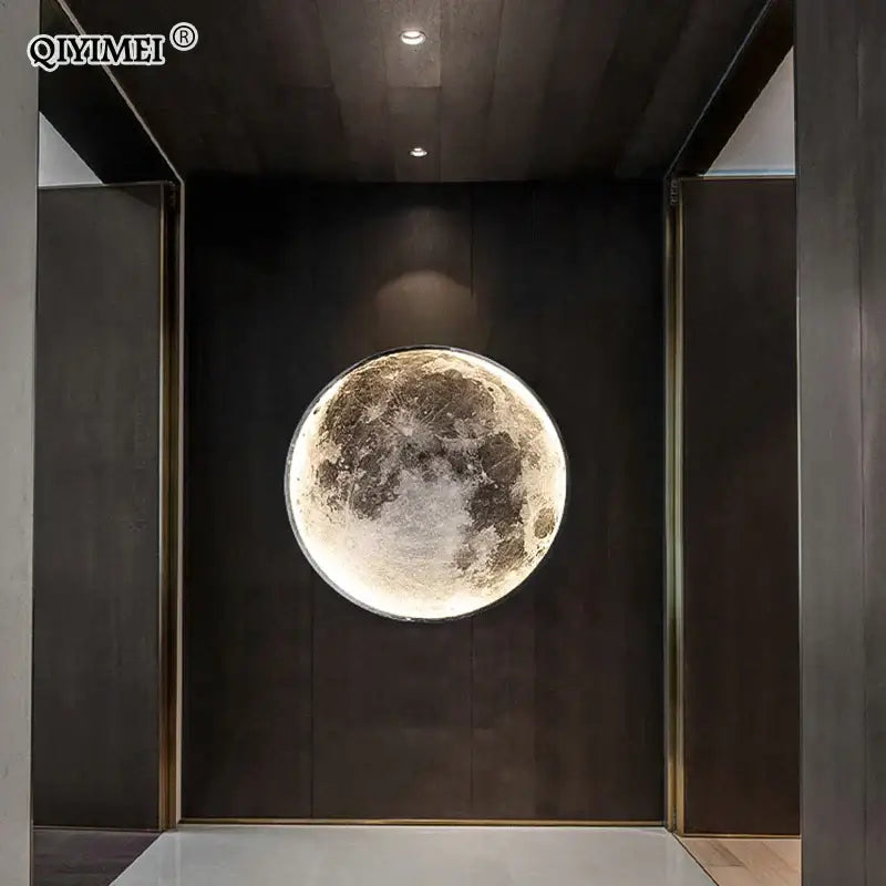 Minimalist led moon wall lamp bedroom glowing rock lighting