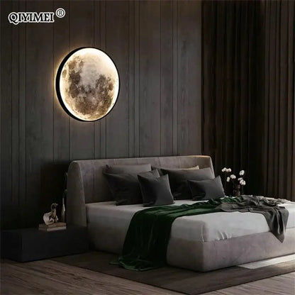 Minimalist led moon wall lamp bedroom glowing rock lighting