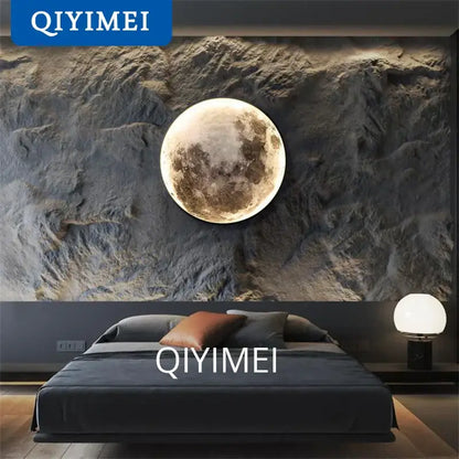 Minimalist led moon wall lamp bedroom glowing rock lighting