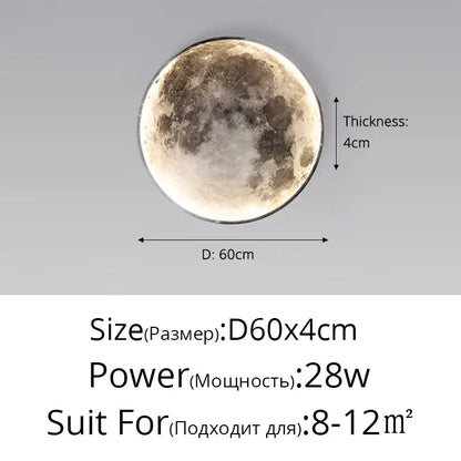 Minimalist led moon wall lamp bedroom glowing rock lighting