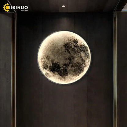 Modern grey led moon wall lamp bedroom lighting