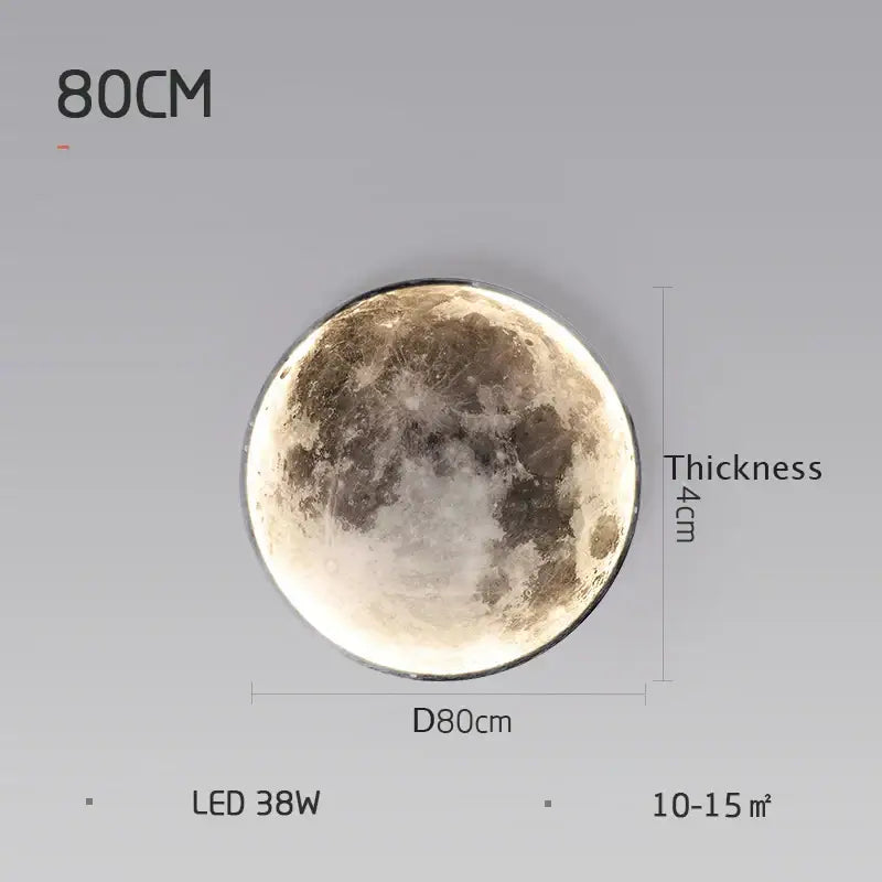 Modern grey led moon wall lamp bedroom lighting
