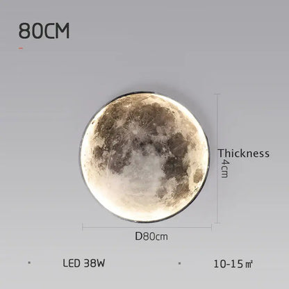 Modern grey led moon wall lamp bedroom lighting