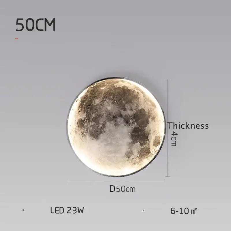 Modern grey led moon wall lamp bedroom lighting