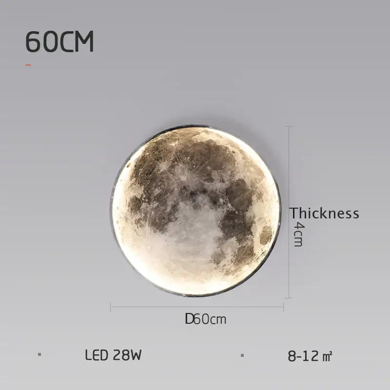 Modern grey led moon wall lamp bedroom lighting
