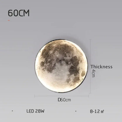 Modern grey led moon wall lamp bedroom lighting
