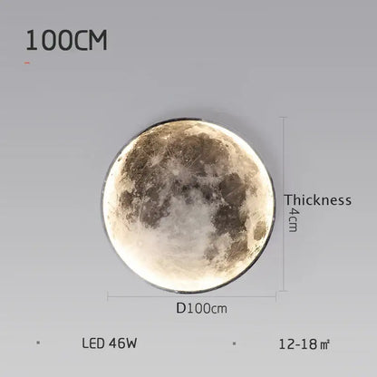 Modern grey led moon wall lamp bedroom lighting