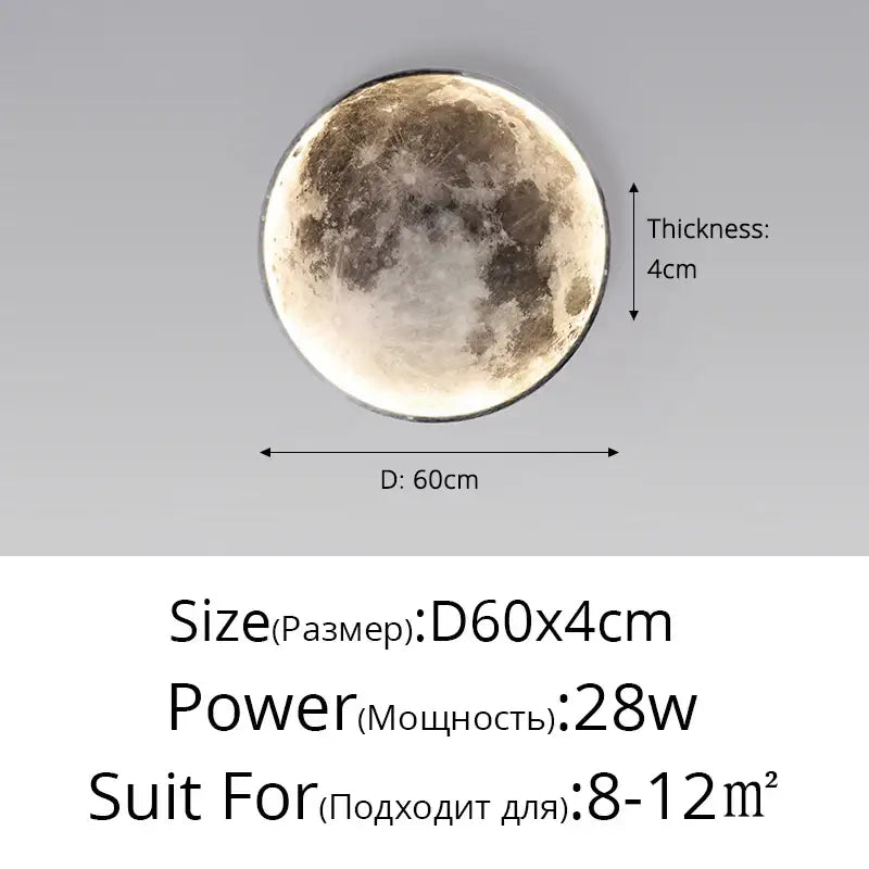 Modern textured led moon wall lamp for bedroom decor