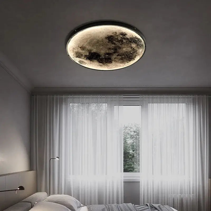 Modern textured led moon wall lamp for bedroom decor