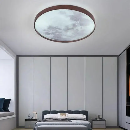 led moon wood ceiling light and clock bedroom set