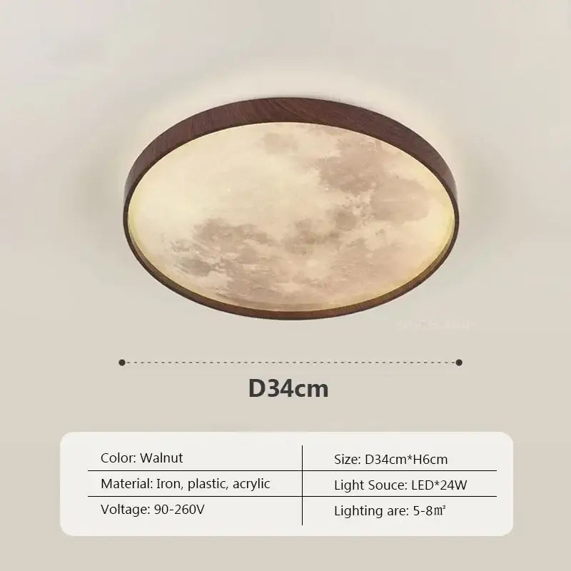 led moon wood ceiling light and clock bedroom set