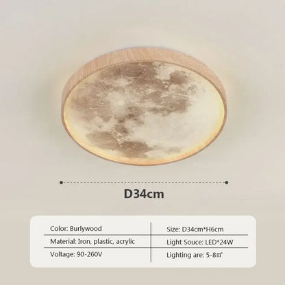 led moon wood ceiling light and clock bedroom set