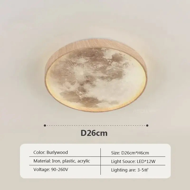led moon wood ceiling light and clock bedroom set