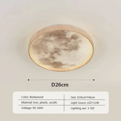 led moon wood ceiling light and clock bedroom set